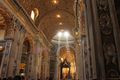 Rays of light shine down in St. Peter's Basilica