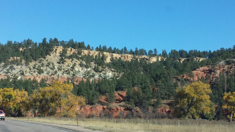 The striations along a stretch of road in NE Wyoming