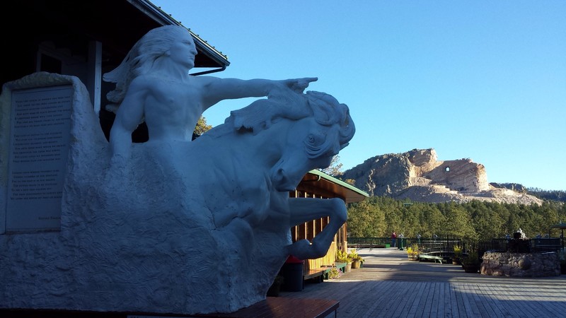 Crazy Horse x2: the model in the foreground, the actual in the background