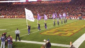 After each TCU score, we get the cheerleaders with flags