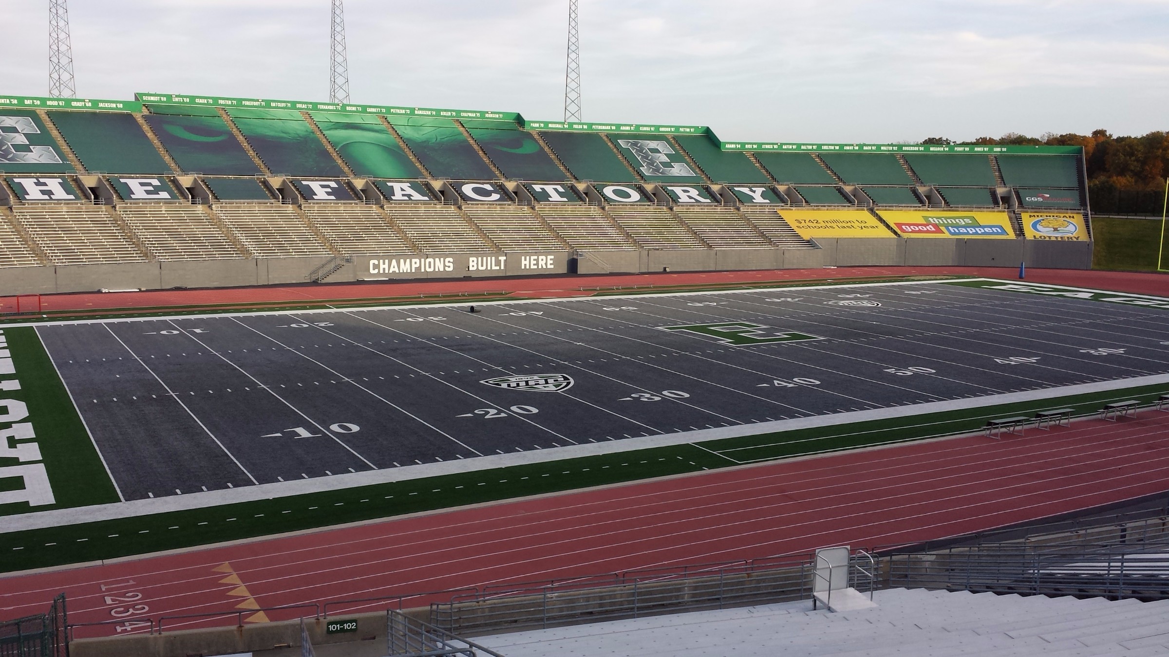 Gray football field at Eastern Michigan University | Photo