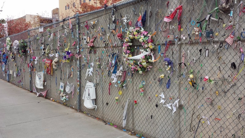 personal memorials outside the OKC bombing memorial
