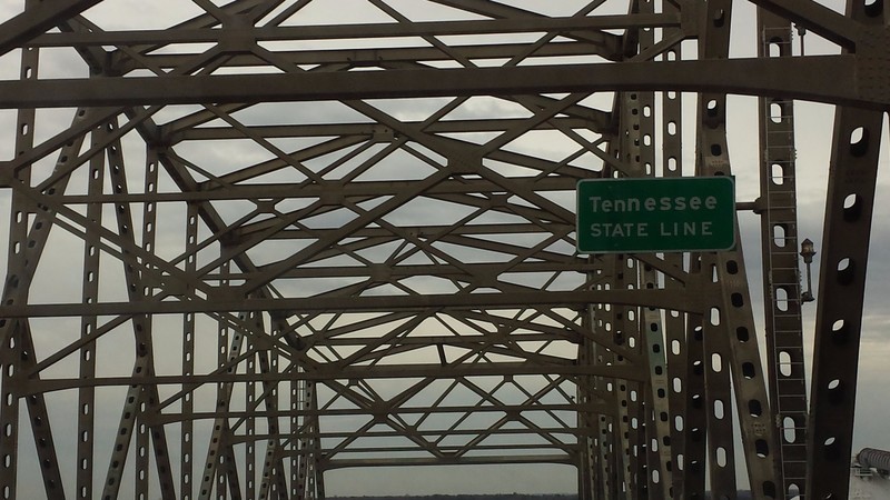 Crossing the Mississippi into Tennessee