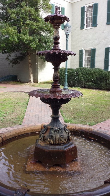 courtyard fountain at the Pol House