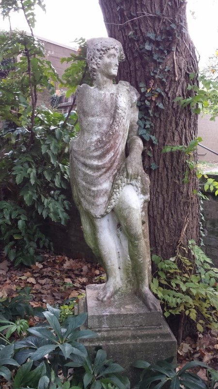 kind of a naughty statue at the Polk House garden