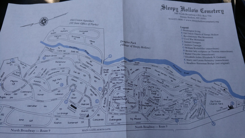 Map of Sleepy Hollow cemetery