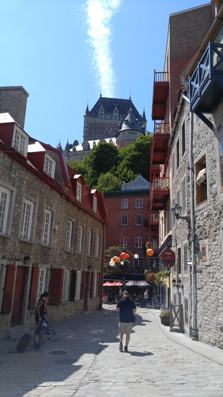 View of Frontenac and the upper city from the lower areas of Quebec City