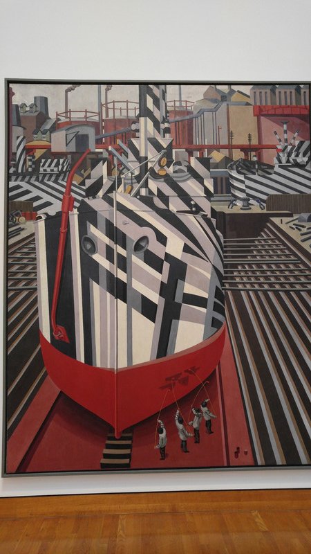 "Dazzle-ships in Drydock at Liverpool" by Edward Wadsworth, 1919