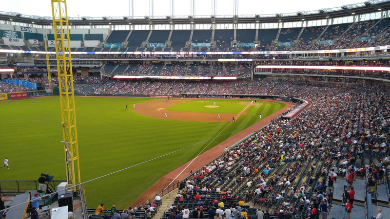 View of the game from my adopted seat at Progressive field
