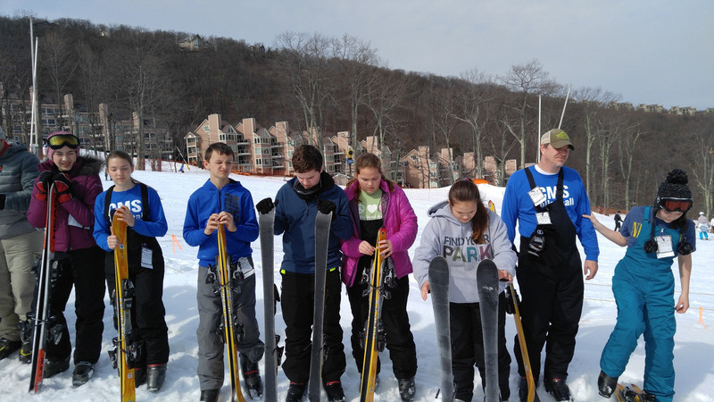 Lining up for the ski school