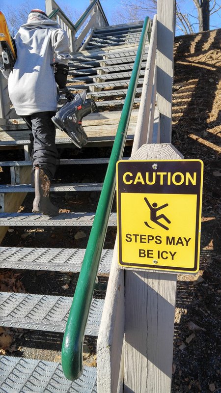 Yeah there are NO worries about ice on the steps today