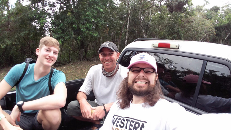 We were lucky enough to have a group offer the back of their pickup truck for the long hike up to Xunantunich