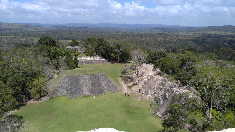 The central plaza of Xunantunich, viewed from the apex of the Castillo