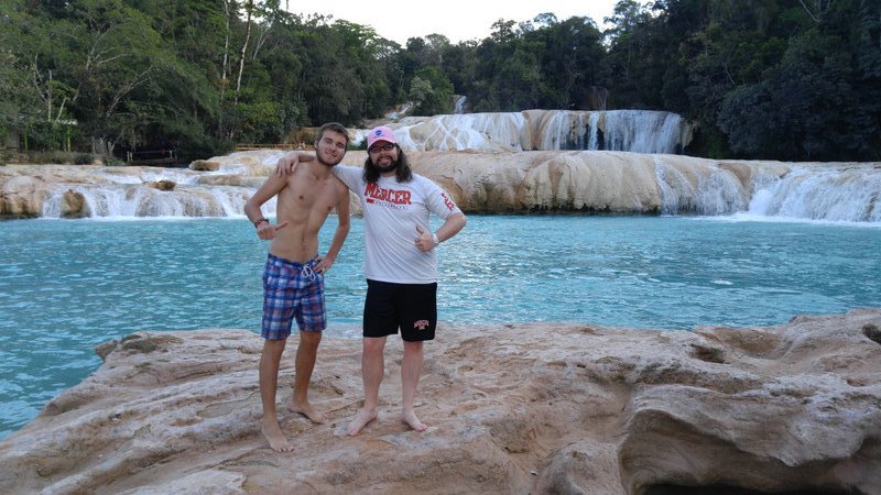 Me and Gautier at the base of Agua Azul