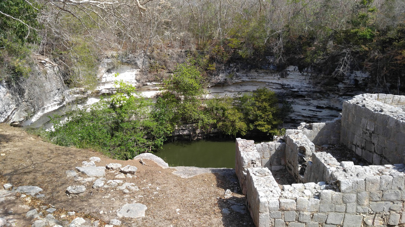 The cenote at the end of the path leading from the north of the Castillo