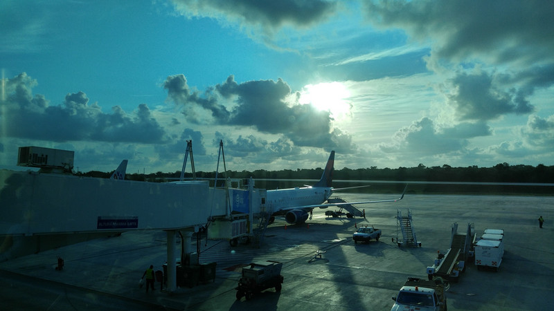 Cancun Airport early in the morning