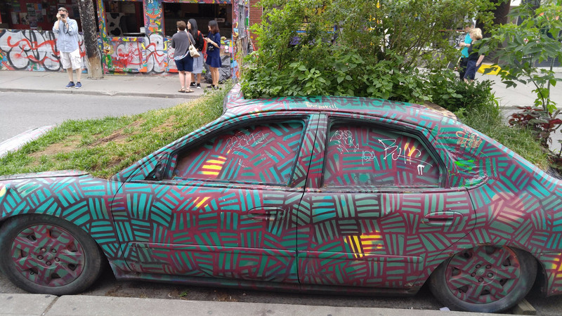 Yes that is a carden (car-garden) parked in the Kensington Market area