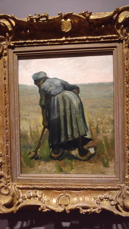 "A woman with a spade, seen from behind" by Van Gogh, 1885