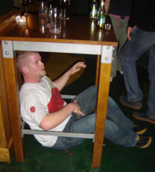 Watch out for the scotsman under the table!