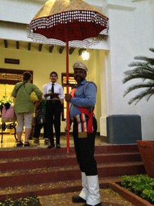 Greeter at the Taj Gateway hotel
