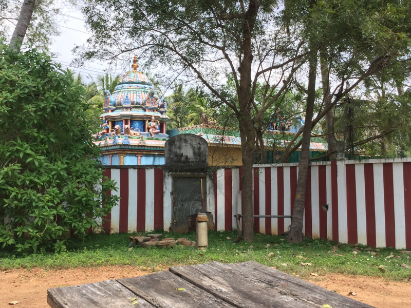 Hindu temple over the fence