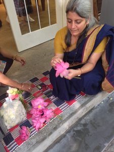 Peeling back lotus flowers