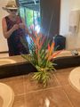 Flower arrangement in bathroom
