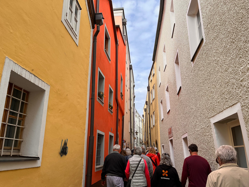 colourful houses along a narrow street