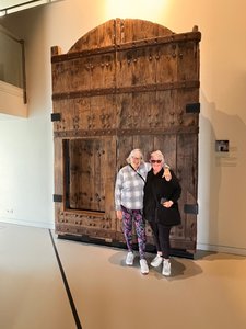 Anne & Marian with ancient door
