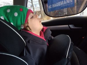 universal--sleeping in car seat! peaceful Mina