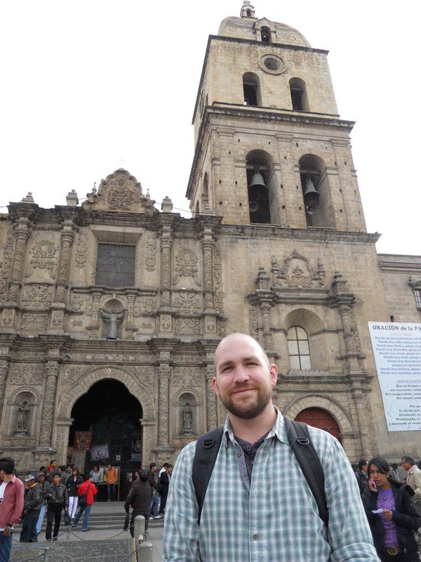 Nick in front of San Francisco Cathedral