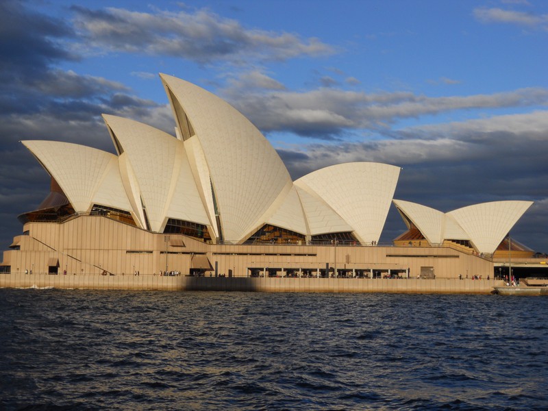 The Opera house in the evening sunshine from the Manly ferry