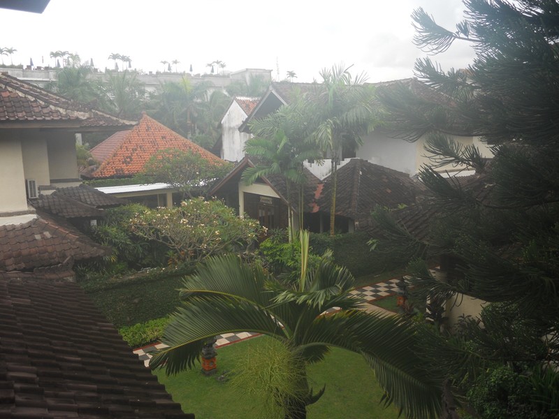 Our resort in Seminyak on a rainy day in Bali