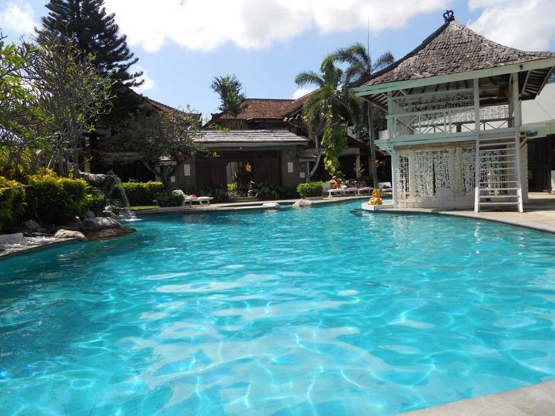 Our pool on a sunnier day!