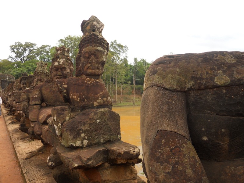 Statues at the South Gate of Angkor Thom