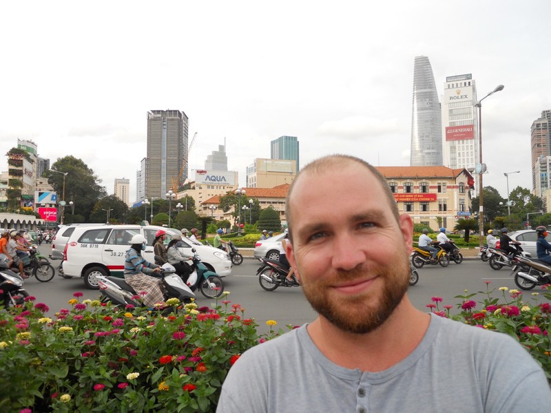 Back in Ho Chi Minh City. Skybar is the tallest building behind Nick.