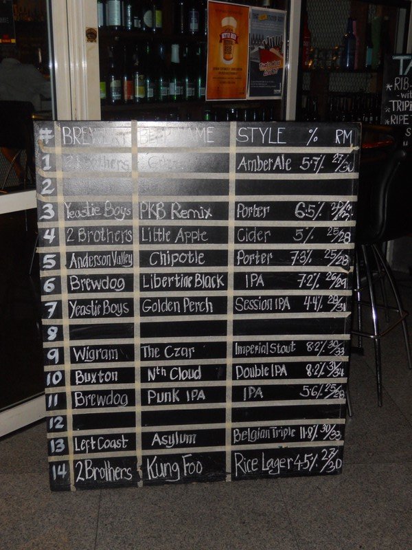 Plenty of craft beer choices at 'Taps' bar!