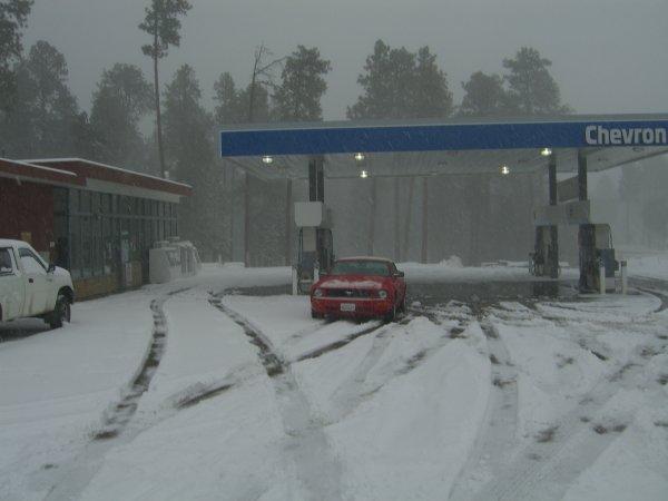 A miracle! - the fuel station in the snow