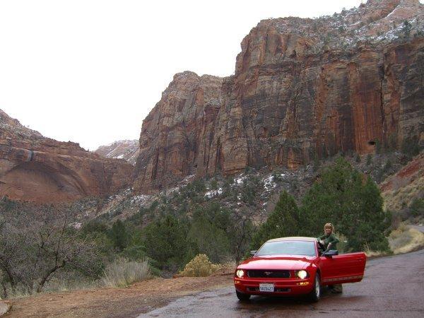 A pause on the drive through Zion