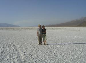 On the salt flats in Death Valley - 300 feet below sea level