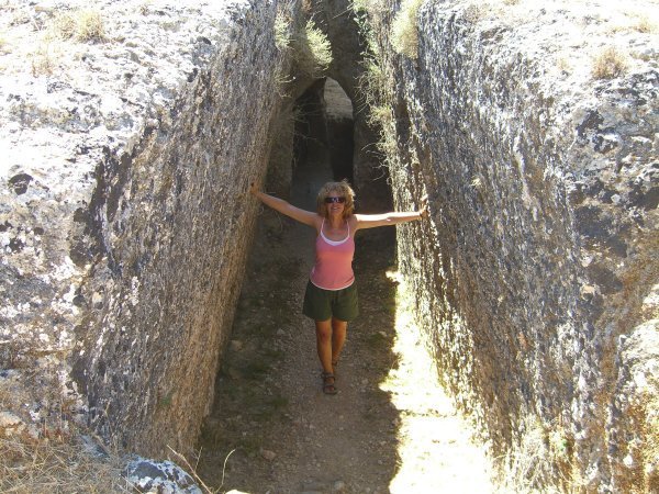 Kate at mycenaean tomb