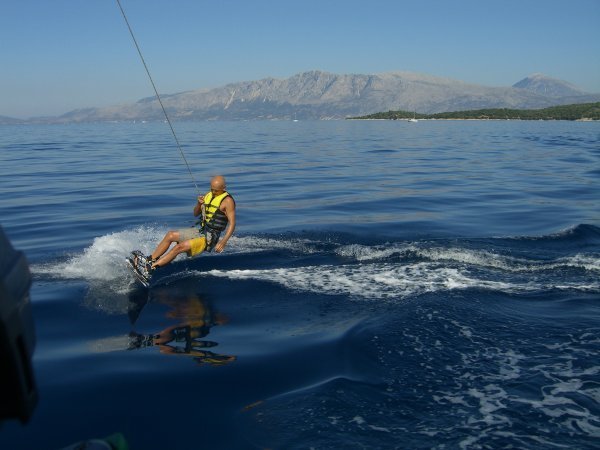Andy wakeboarding