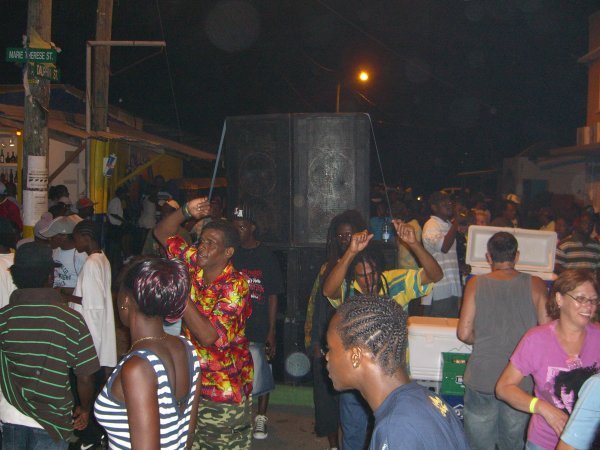 Big speakers and big hair at the Gros Islet JUMP UP