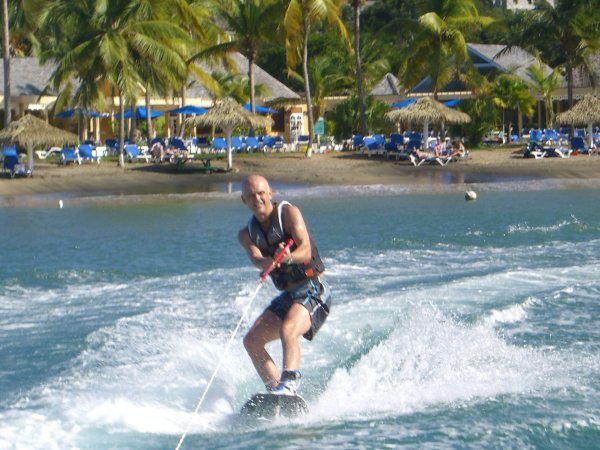 Wakeboarding by the beach
