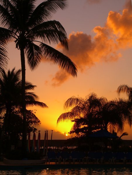 Sunset at the Smugglers Cove resort