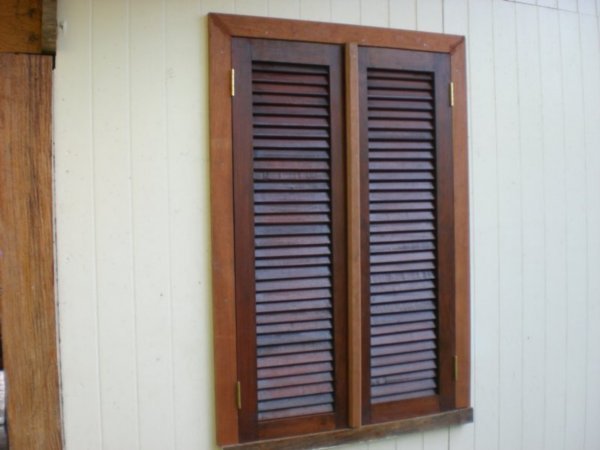 One of the 14 pairs of new shutters