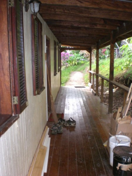 Rear deck and entrance door