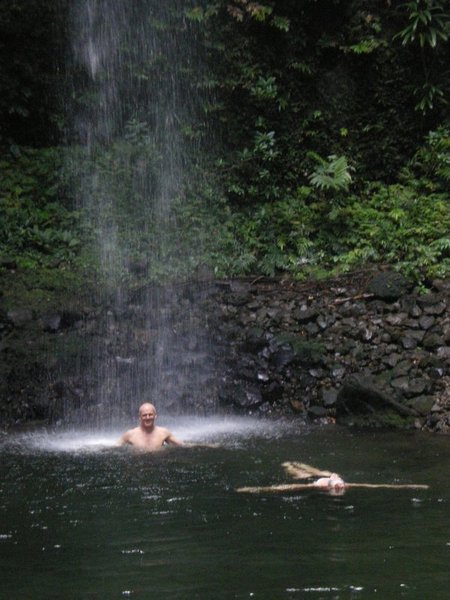 Kate and Andy enjoying a second swim at the first falls