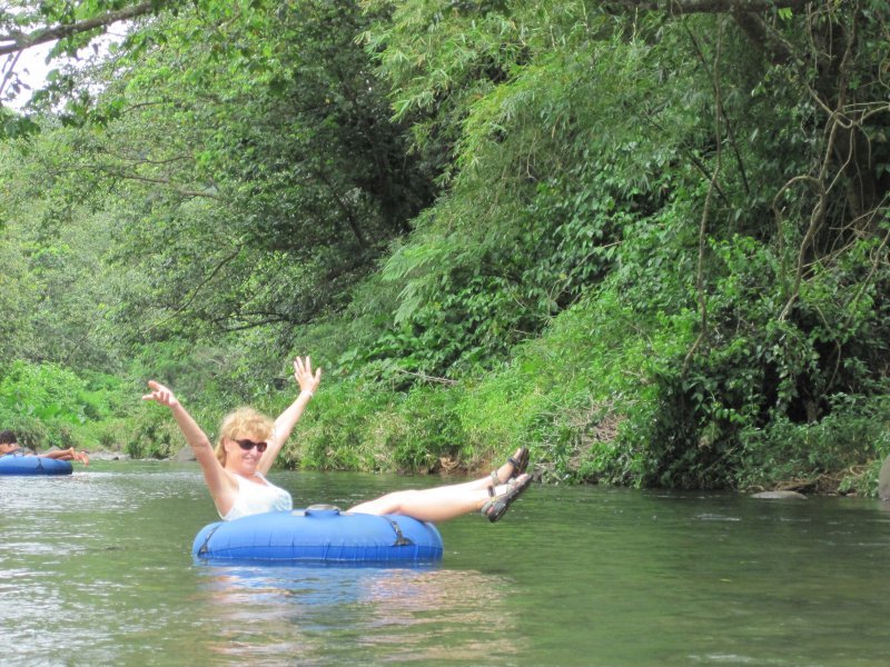 River tubing - Kate enjoying the ride