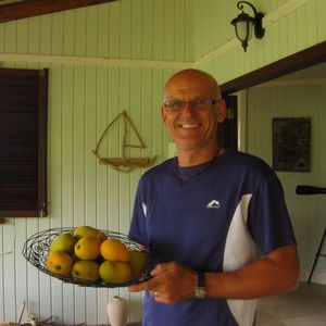 The garden - mangoes just picked up from the ground under our massive mango tree
